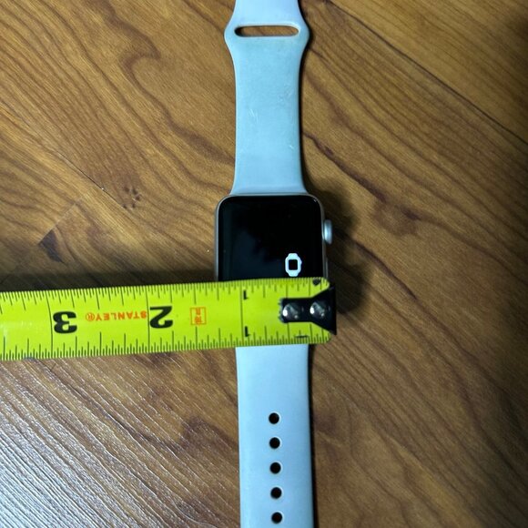 Apple Watch Series 3 Silver 38mm White Silicone Sport Band Aluminum Case - Picture 7 of 12